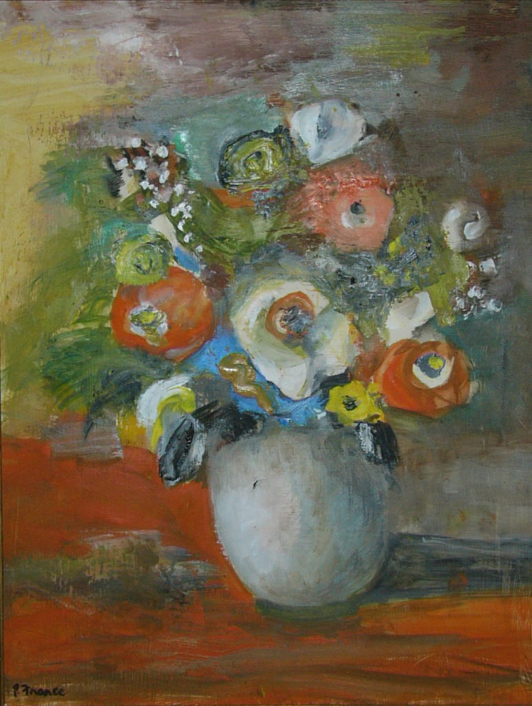 ‘Bowl of Flowers’, 1989, oil on board, 475 x 360 mm. (Private Collection)
